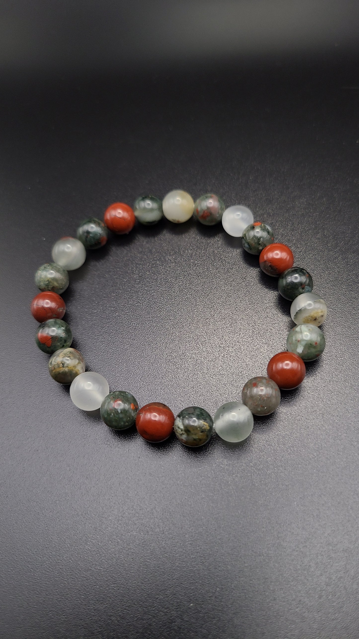 African Bloodstone Natural Gemstone Bracelet