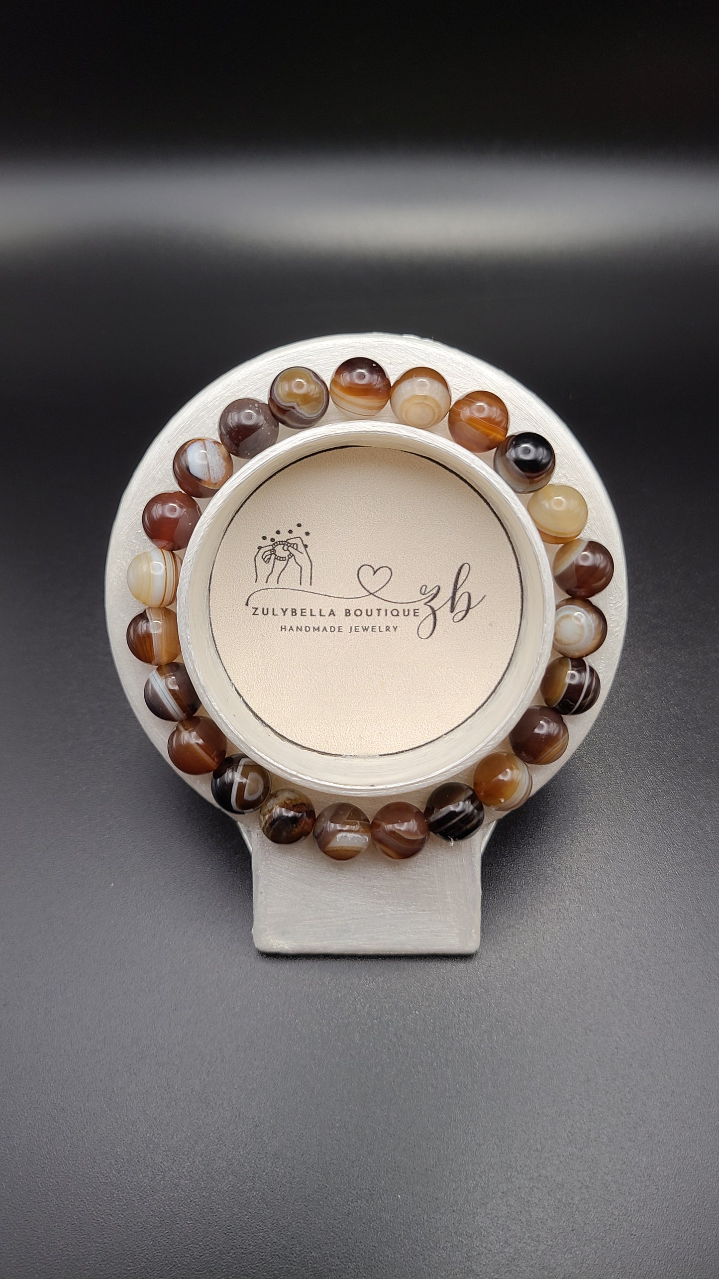 Coffee Agate Natural Gemstone Bracelet