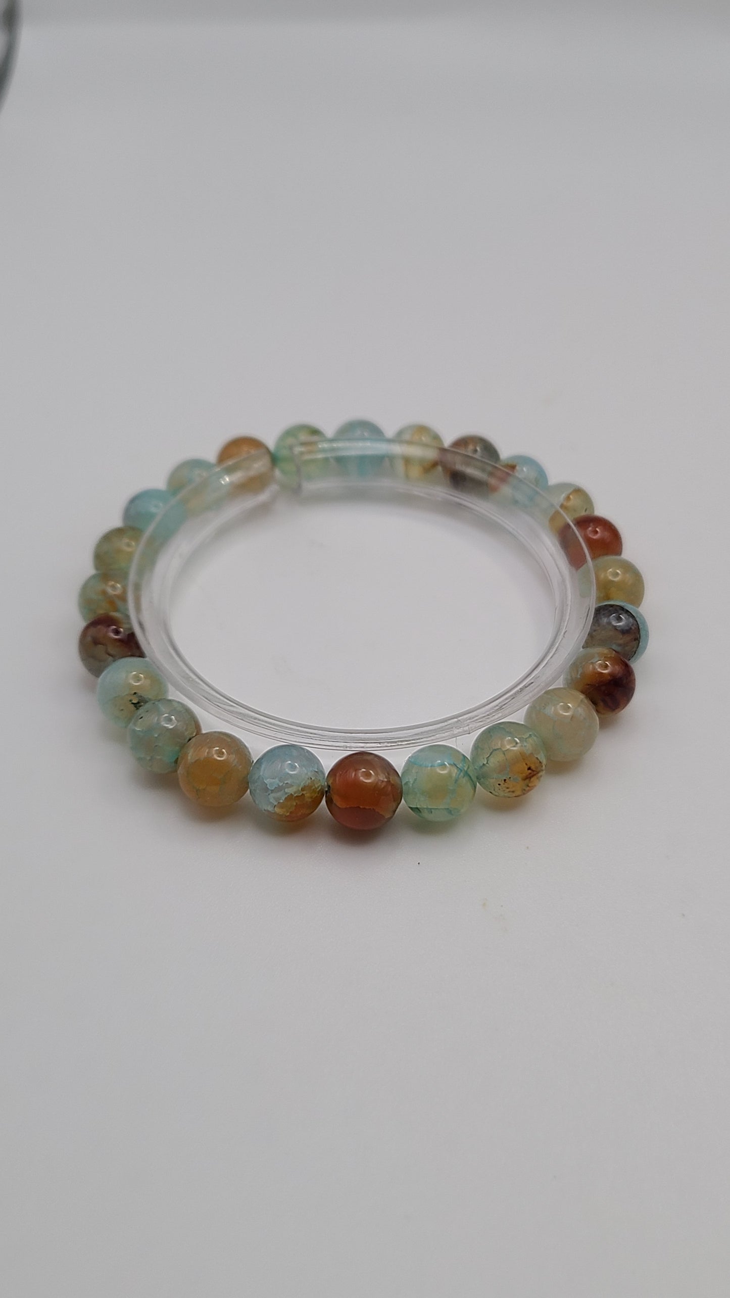 Natural Gemstone Bracelet- Blue Crackle Agate- Choose Style