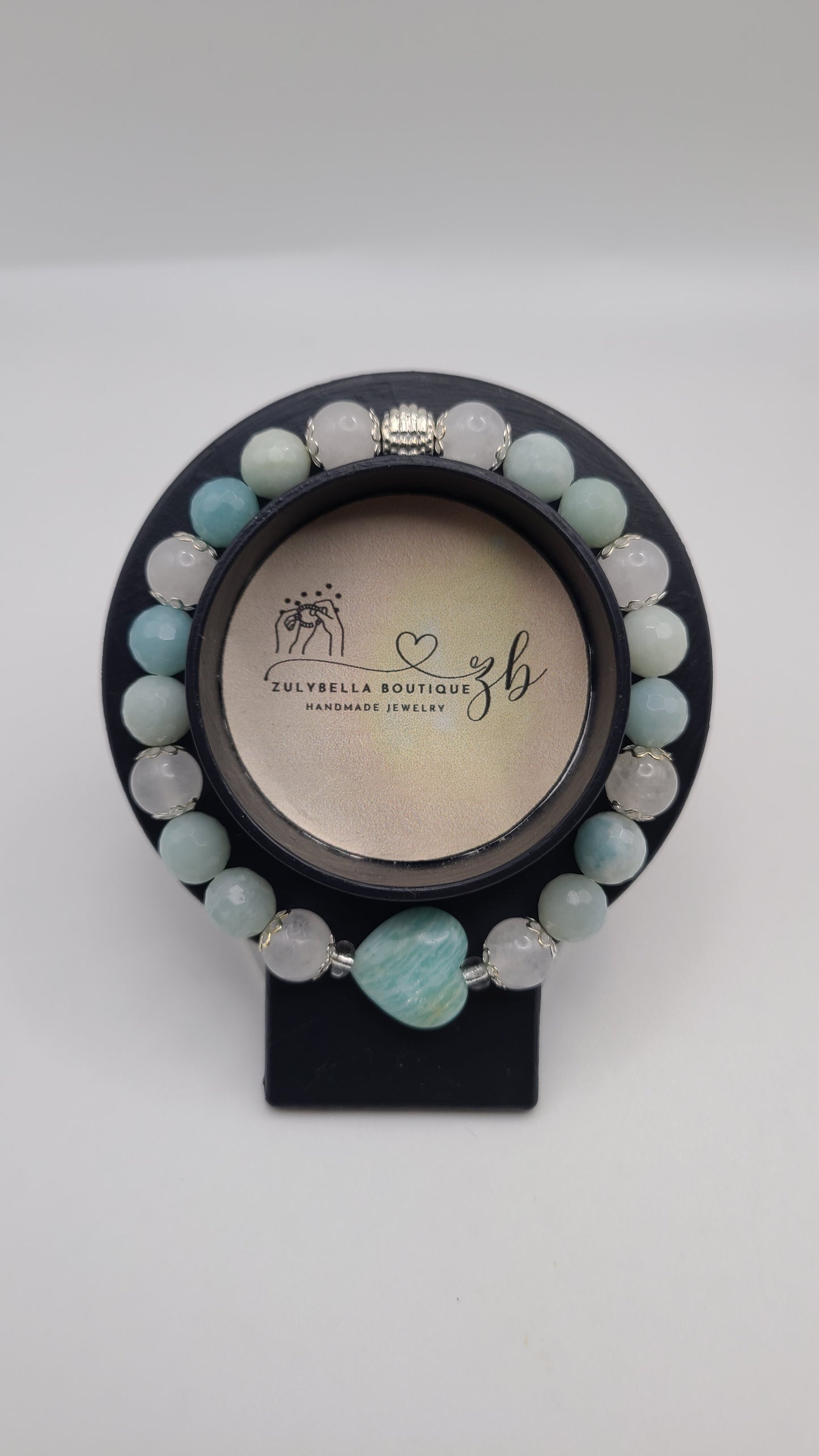 Natural Gemstone Bracelet- Jade Bracelet with Heart Shaped Bead