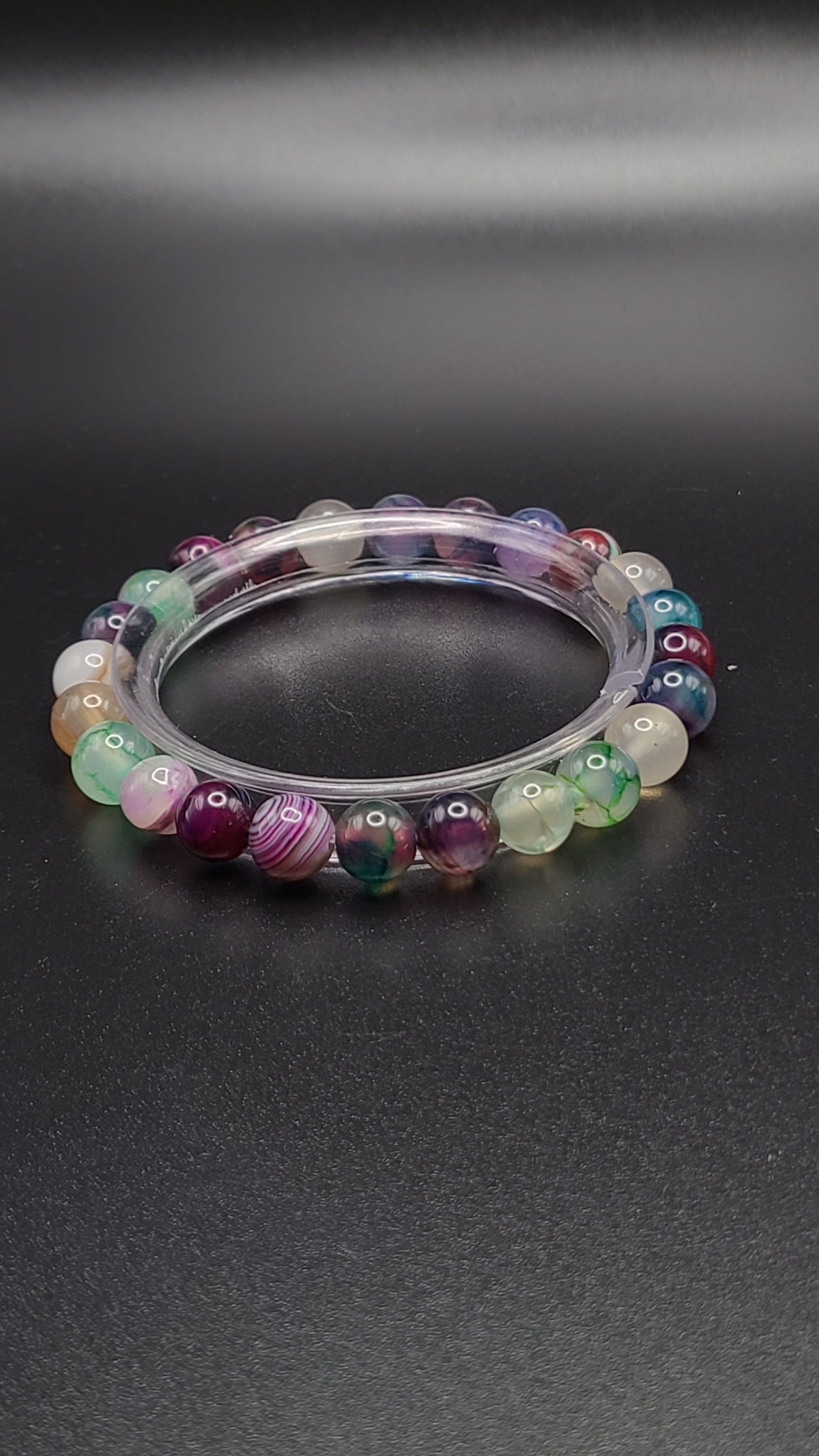 Natural Gemstone Bracelet- Colorful Agate