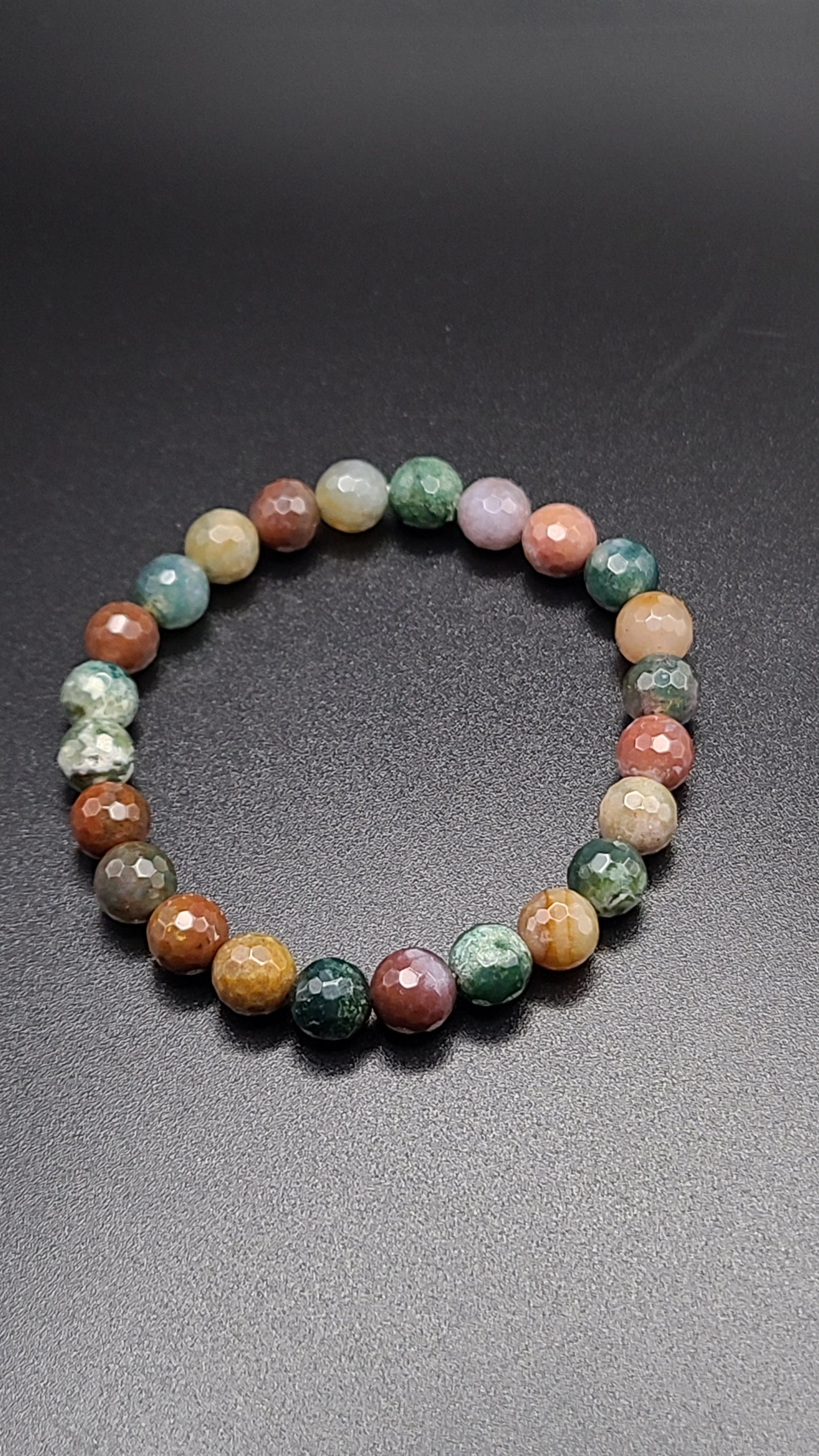 Natural Gemstone Bracelet- Faceted Indian Agate