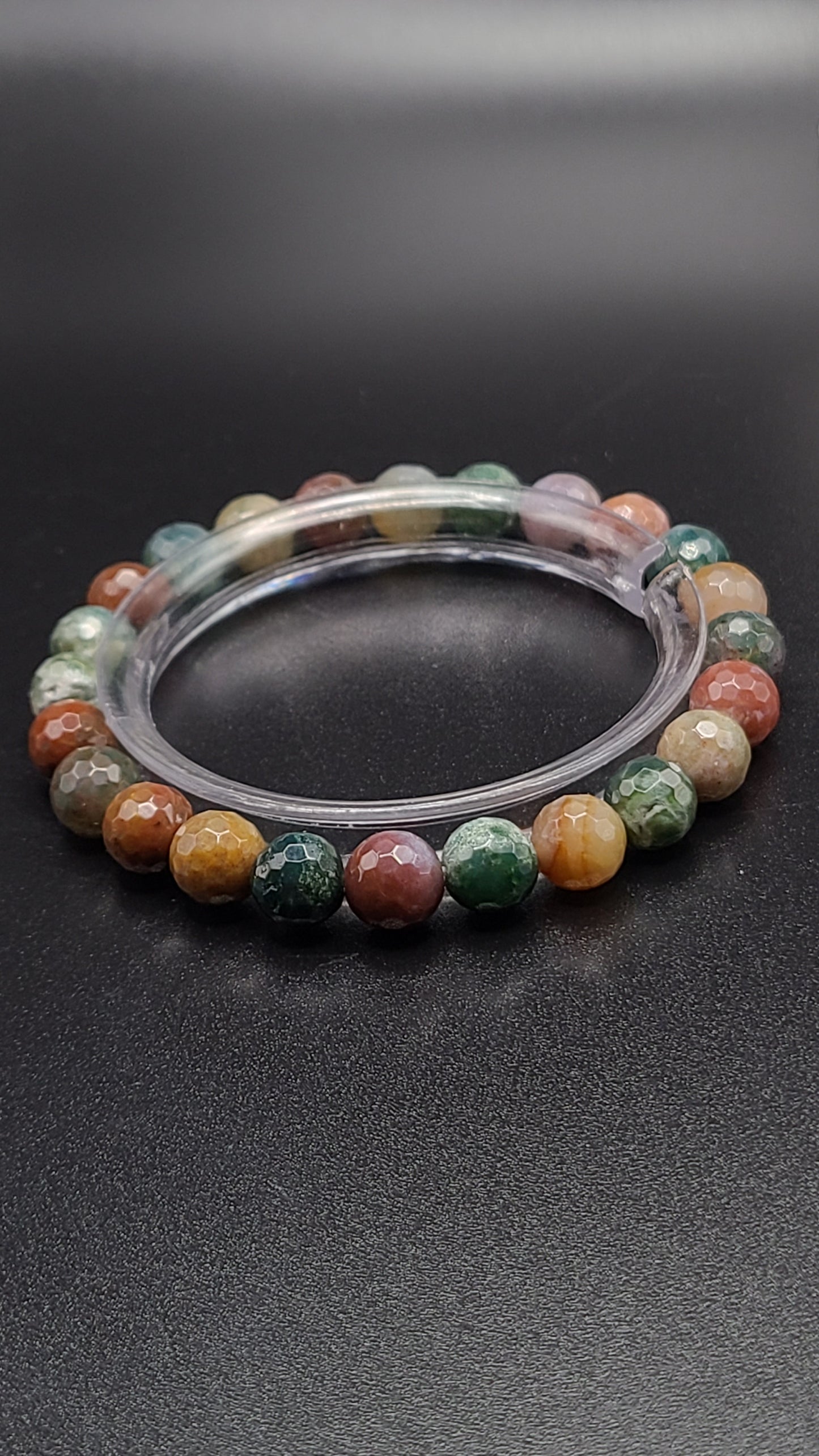 Natural Gemstone Bracelet- Faceted Indian Agate