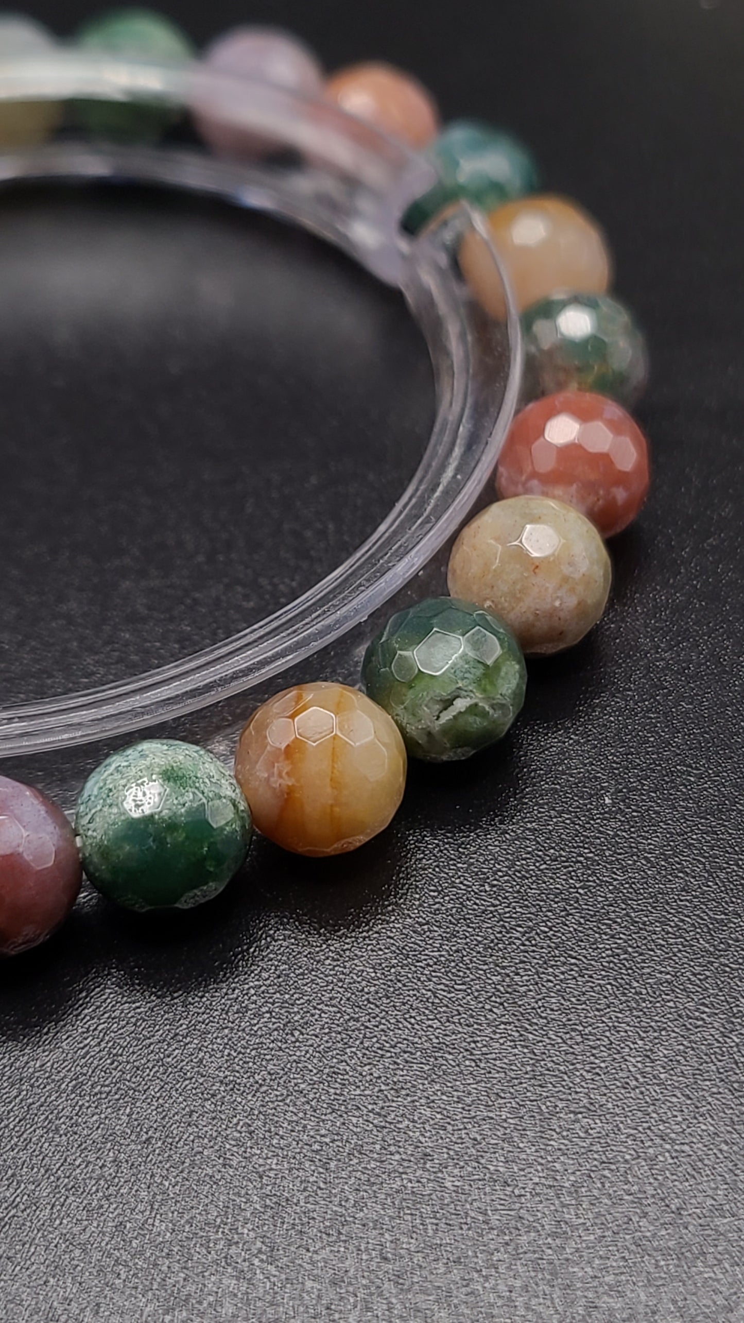 Natural Gemstone Bracelet- Faceted Indian Agate