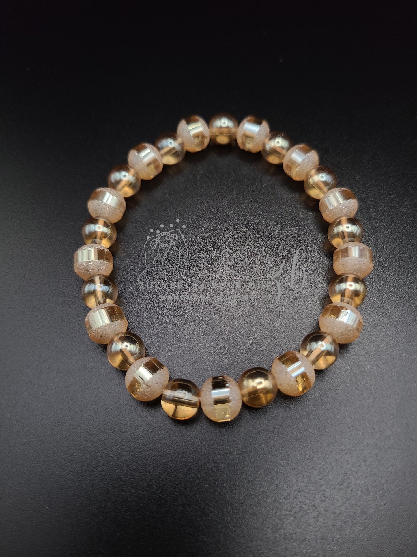 Elegant Champagne Glass Bead Bracelet