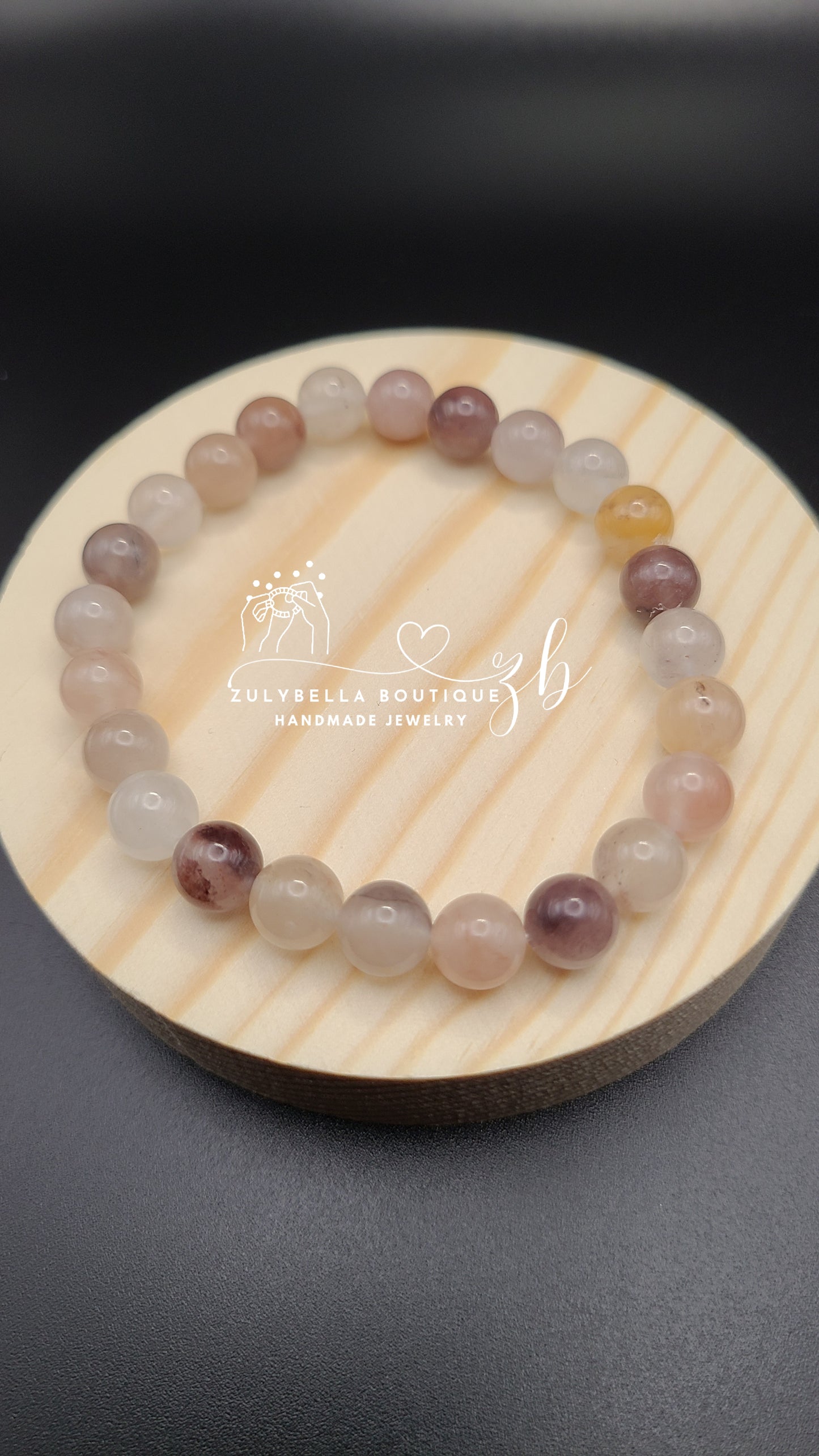 Violet Purple Berry Quartz Natural Gemstone Bracelet